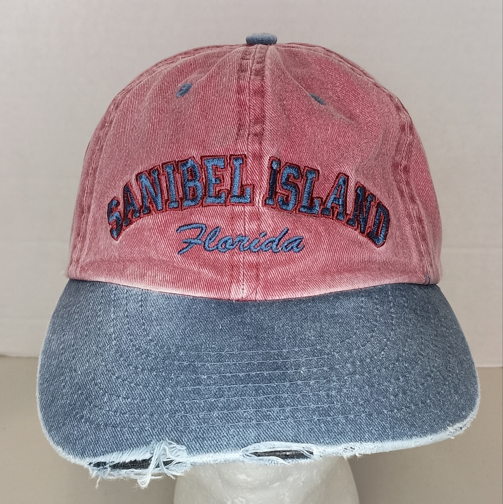 Sanibel Island Florida Sunshine Cap Hat Mom Distressed Womens Hook And Loop OSFA